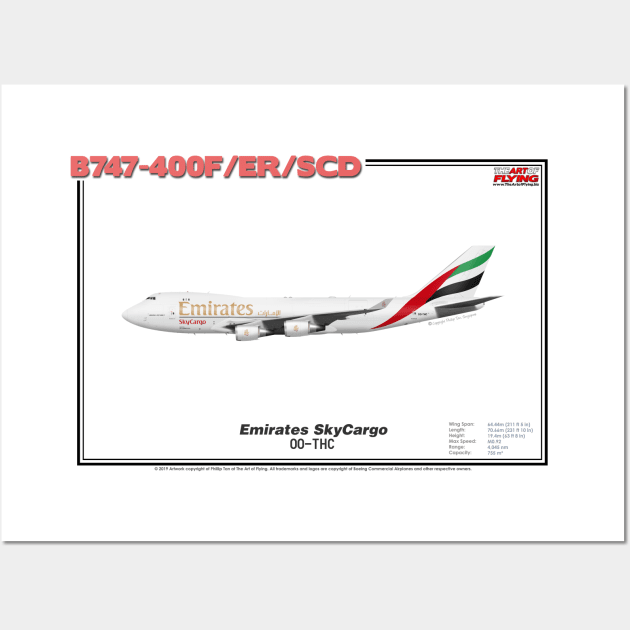 Boeing B747-400F/ER/SCD - Emirates SkyCargo (Art Print) Wall Art by TheArtofFlying